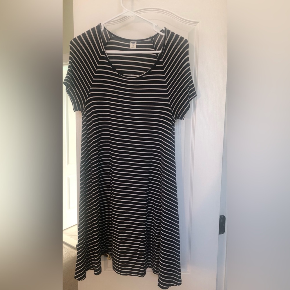 Old Navy Black and White Striped T-Shirt Dress Size XS